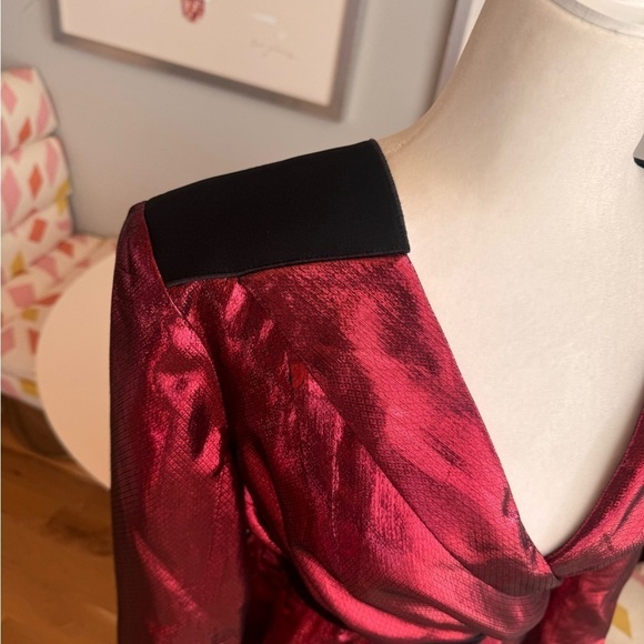 Roland Mourat red shiny long dress net-a-porter exclusive size 12 - Picture 10 of 12